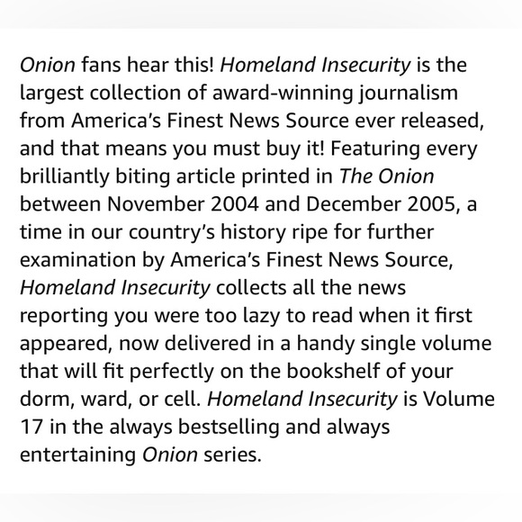 The Onion - Finest News Reporting, Homeland Insecurity and Our Dumb Century - Picture 10 of 13